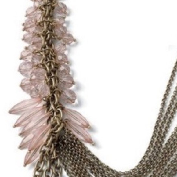 Lia Sophia Vintage Antique Gold Tone Blushing Pink Resin Necklace NWT - Picture 6 of 14